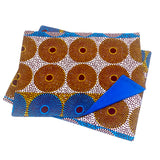 [Interior collection] Luncheon mat (2 sets) --I Brown Blue & Yellow White-