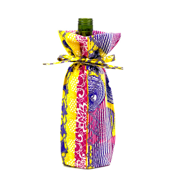 Bottle case -Lotus yellow & purple-