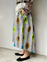 Abu Dhabi Gather Skirt -Swallow / White & Yellow Green Blue-