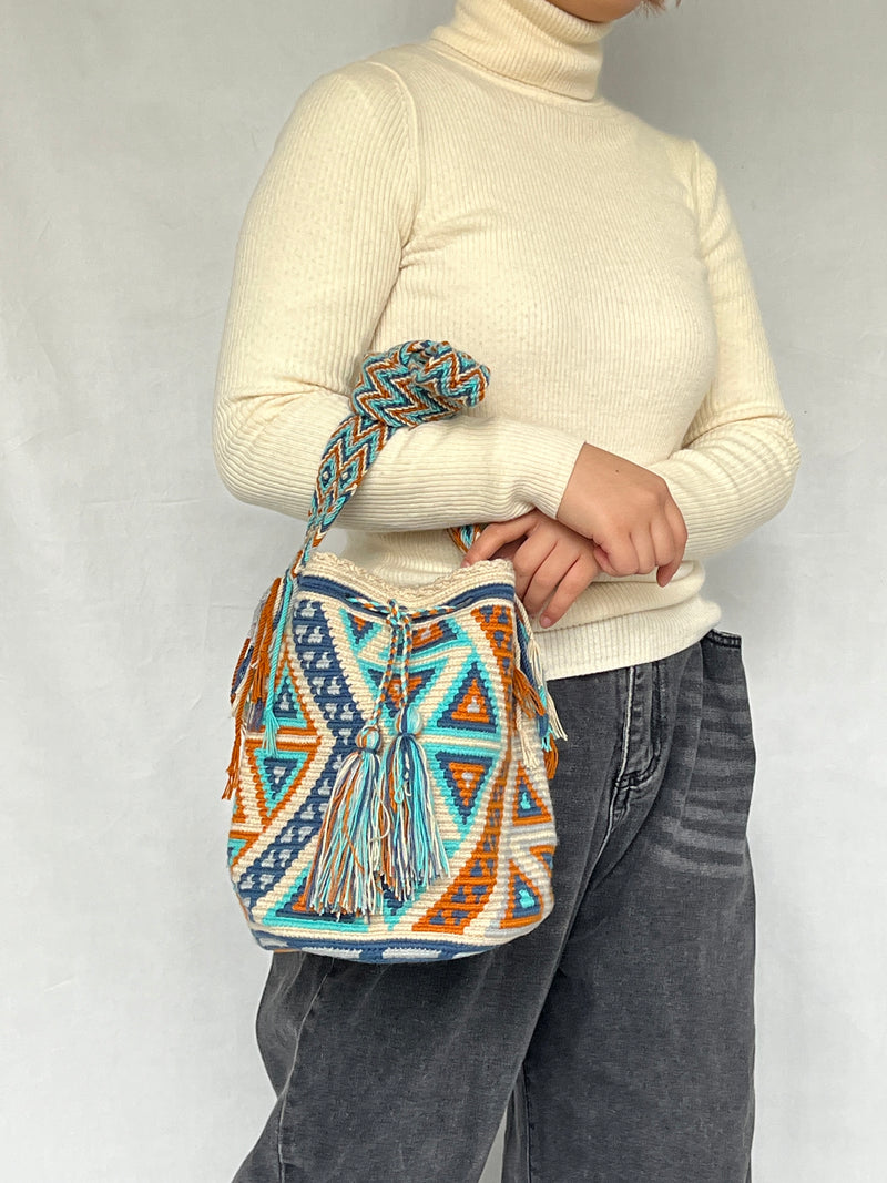 モチーラ・ドスエブラス L - ライトブルー＆ブラウン -