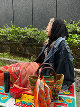 エレファントグラスバスケット S - イエロー&グリーン -