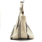 Kikoi Striped Bucket Tote - White -