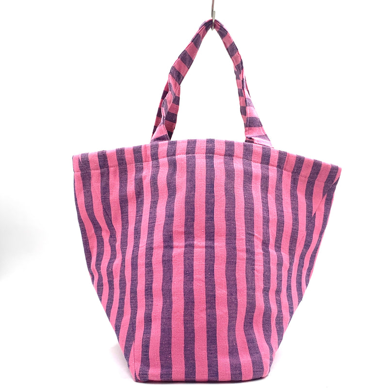 Kikoi Striped Bucket Tote - Pink -