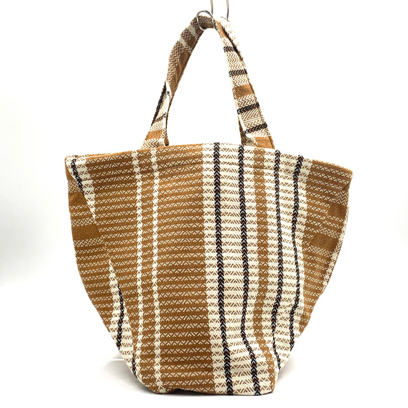 Kikoi Striped Bucket Tote - Orange Brown -