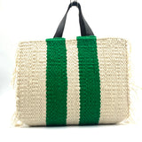 Crochette Stripe Bag - Green & White -