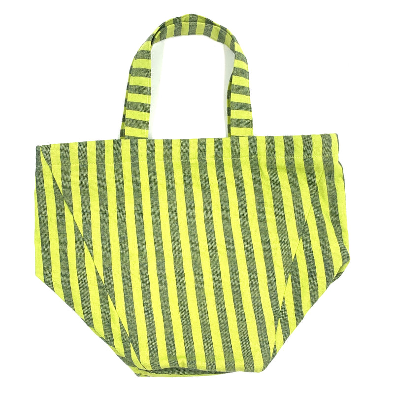 Kikoi Striped Bucket Tote - Green -