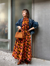 テントライン・ドレス  - 幾何学・サバンナの目覚め -