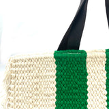 Crochette Stripe Bag - Green & White -