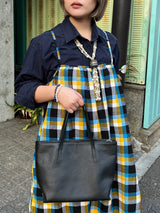 クロスティアードドレス - マサイシュカ ・ ブルー＆イエロー -