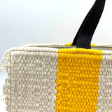 Crosshet Striped Bag-Yellow & White -