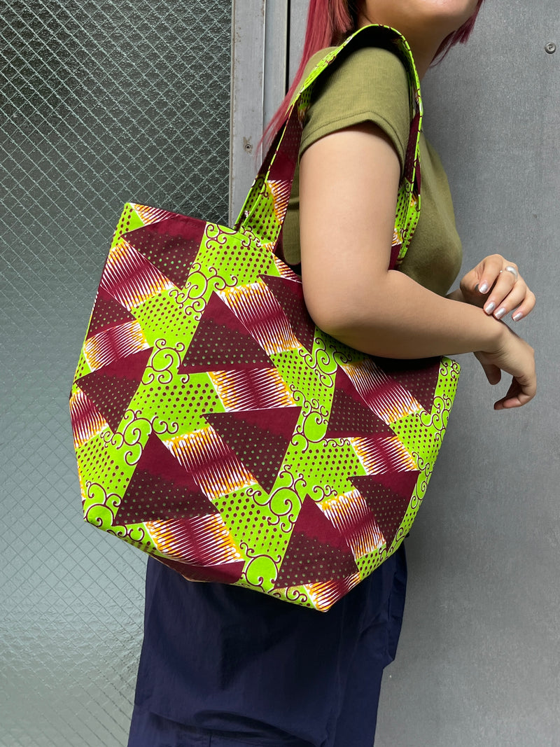Fabric Booktote -Metallic Green-