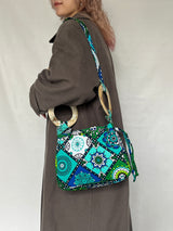 プリント・バルーンバッグ - 幾何学・森の万華鏡 -