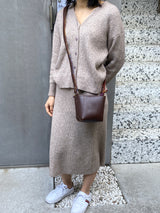 レザー・ミニ・ポシェット - うずまき・ブルー＆ピンク -