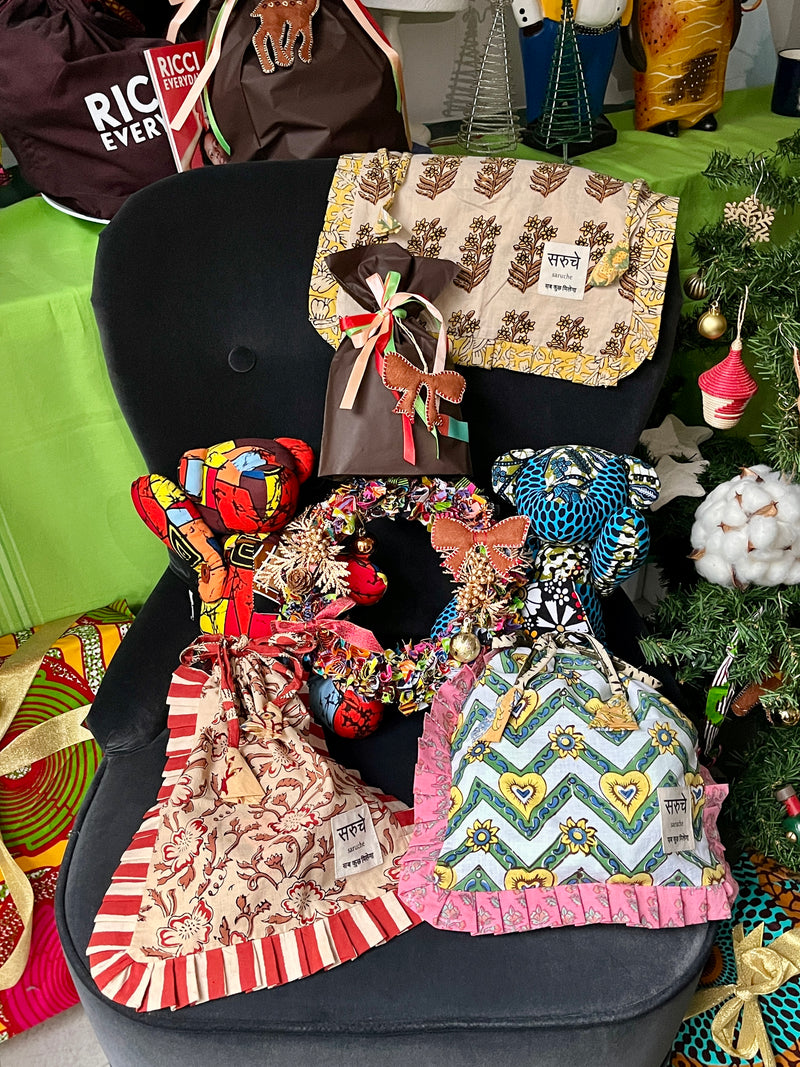 【saruche】ショッパーバッグS - エメラルド・ウェーブ -