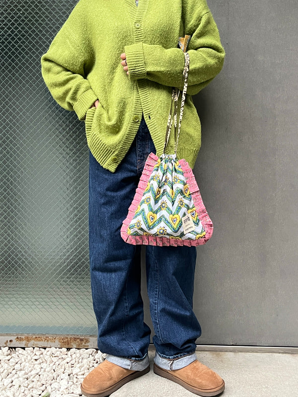 【saruche】ショッパーバッグS - エメラルド・ウェーブ -