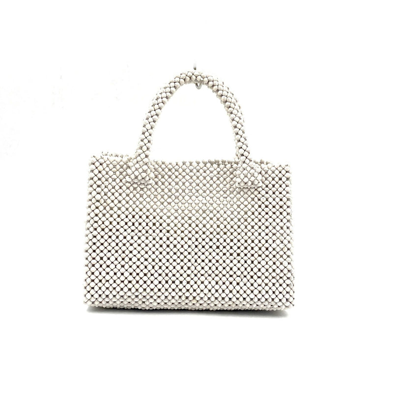Paper Beads Colorful Bag -White-