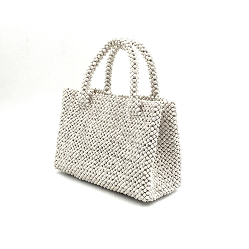 Paper Beads Colorful Bag -White-