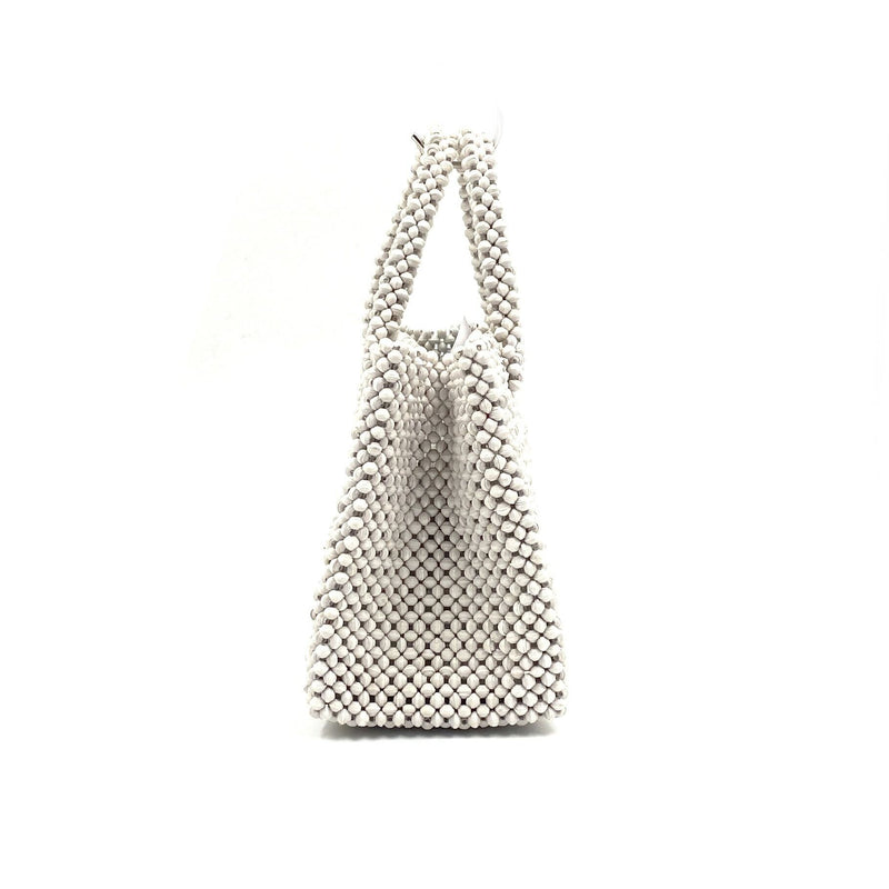 Paper Beads Colorful Bag -White-