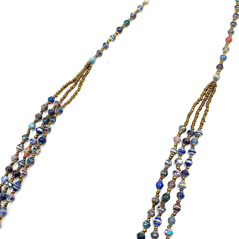 Paper-Beaded・Kristin necklace short - Blue -