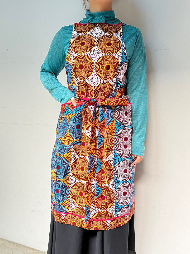 Apron -Eye Blue Orange White & White Blue Yellow-