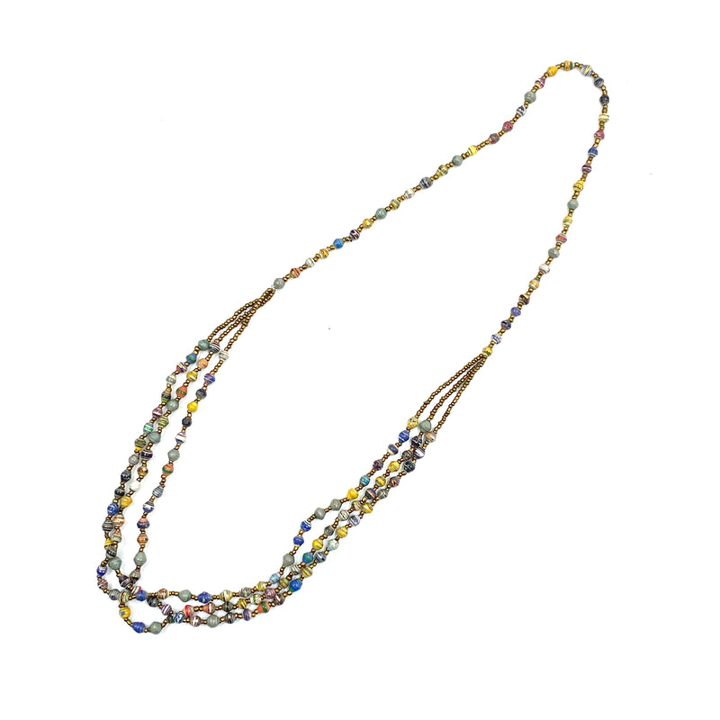 Paper-Beaded・Kristin necklace short - Blue -