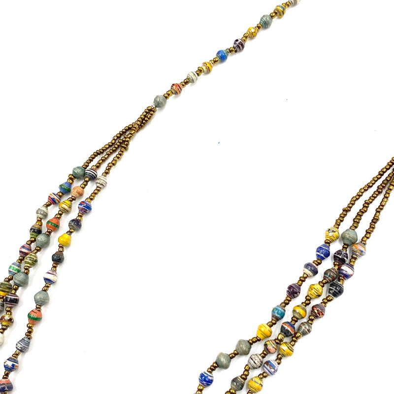Paper-Beaded・Kristin necklace short - Blue -