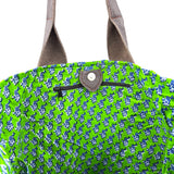 ナジュマ・レザートートXL - ダークブラウン - ホロホロ・ブルー＆グリーン -