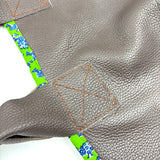 ナジュマ・レザートートXL - ダークブラウン - ホロホロ・ブルー＆グリーン -