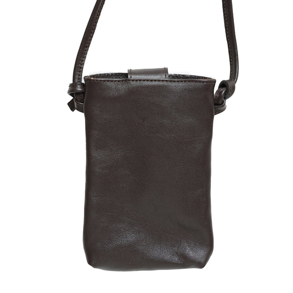 Leather Moshet Dark Brown -Swallow Turquoise & Yellow-