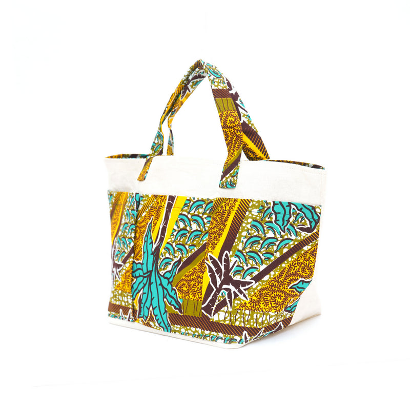 Lunch tote -Tropical palm tree / yellow-