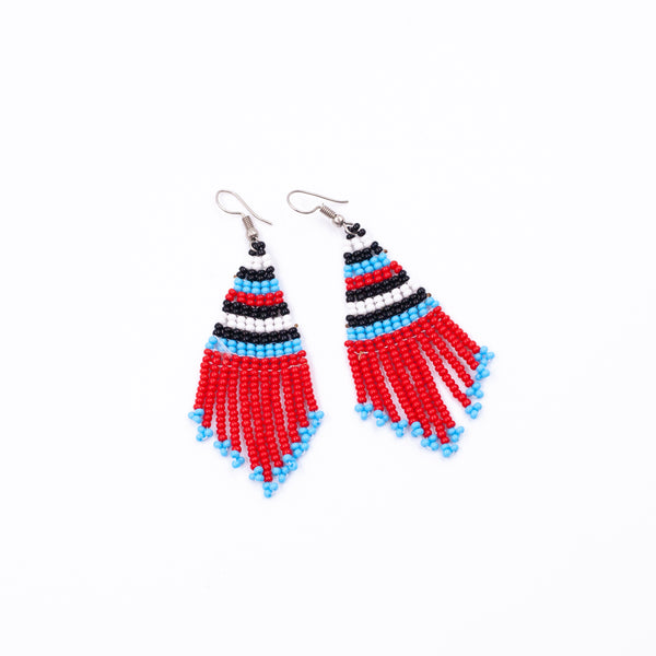 Masai Beads Pierce Short -Red & Blue-