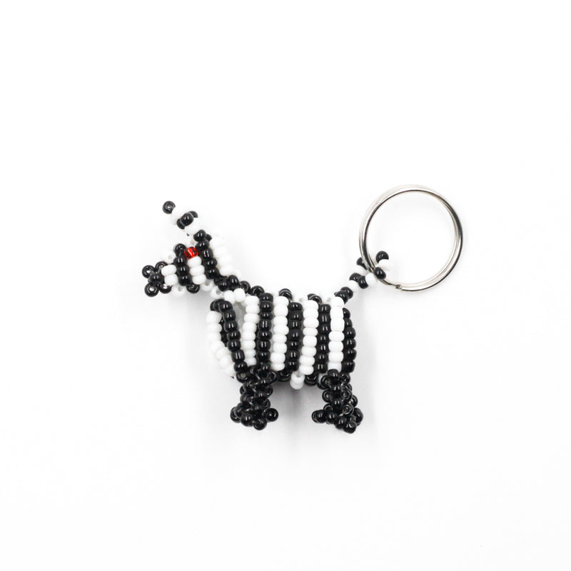 Masai beads, key chain, zebra