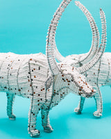 Colorful Beads Cow -White-