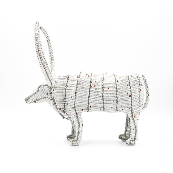 Colorful Beads Cow -White-
