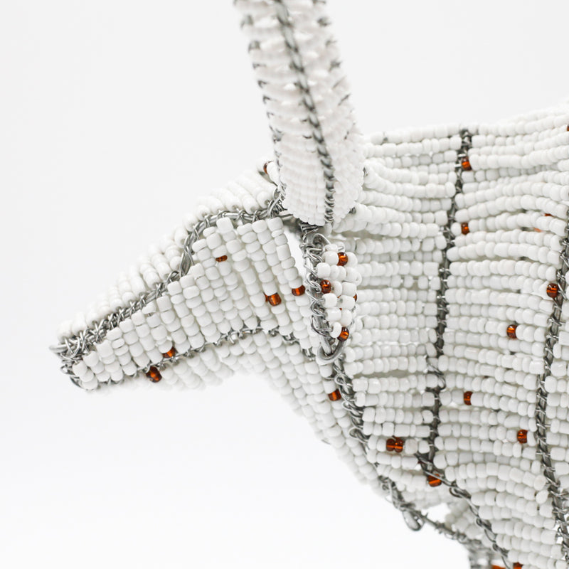 Colorful Beads Cow -White-