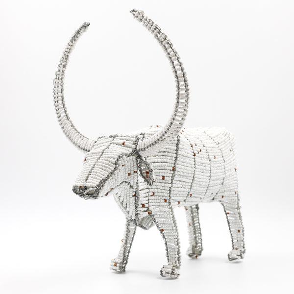 Colorful Beads Cow -White-