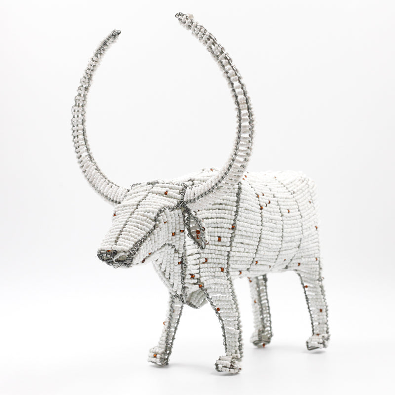 Colorful Beads Cow -White-