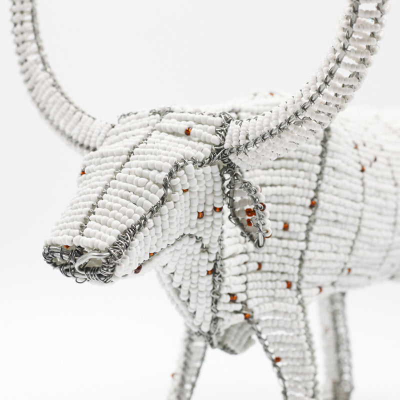 Colorful Beads Cow -White-