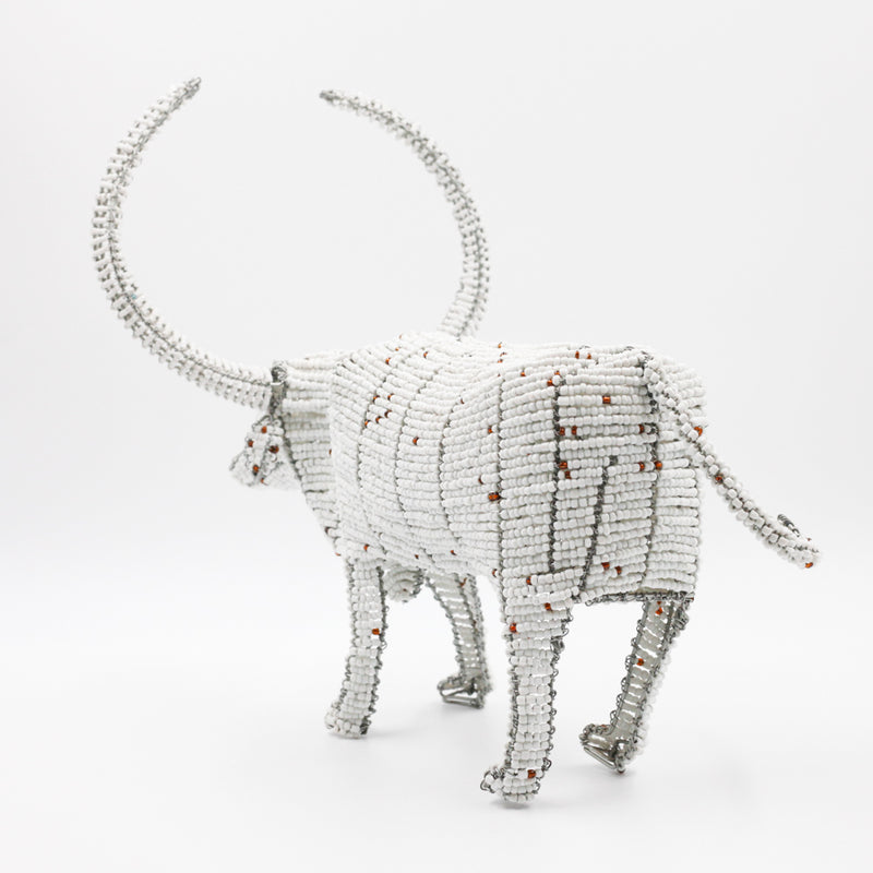 Colorful Beads Cow -White-