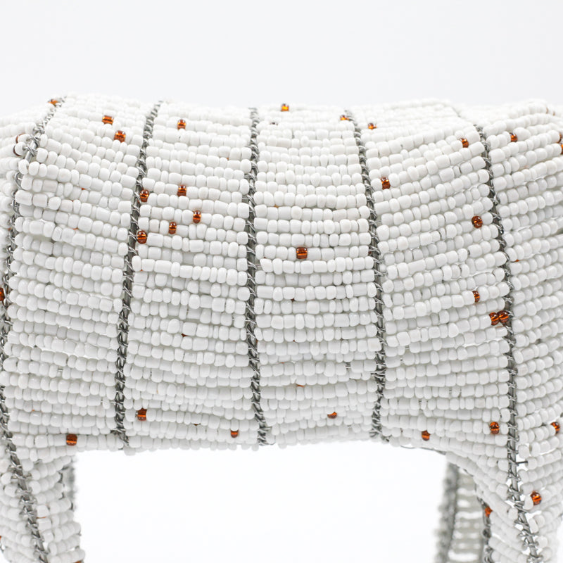 Colorful Beads Cow -White-