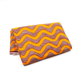 African print fabric -Wave Brown & Yellow--