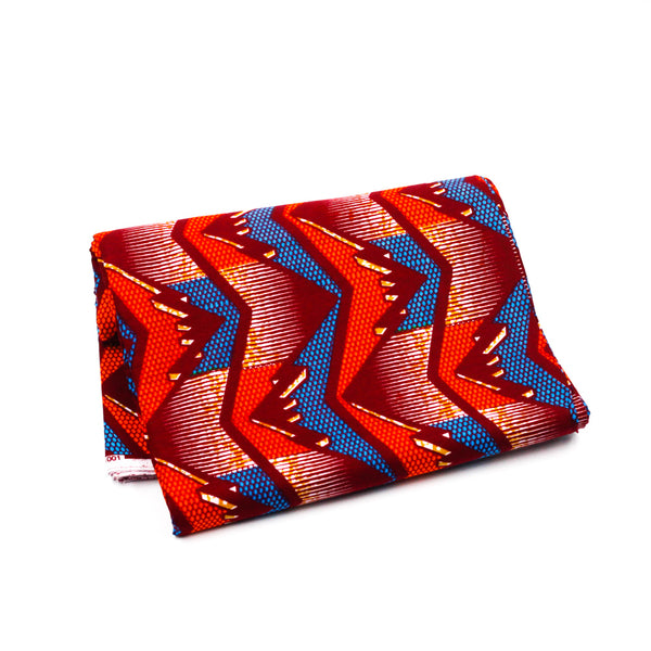 African print fabric -Come Age Blue & Orange-
