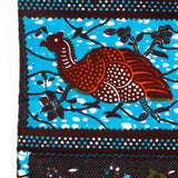African print fabric -Horohoro Bird / Navy & Sky Blue-