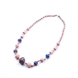 Paper Beads Ball Necklace -Pink & Blue-