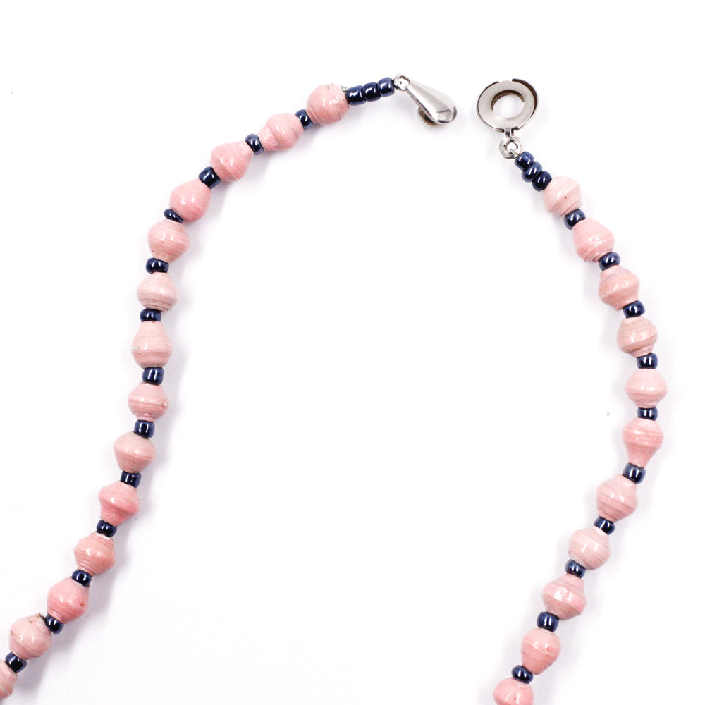 Pink and blue necklace beads hotsell