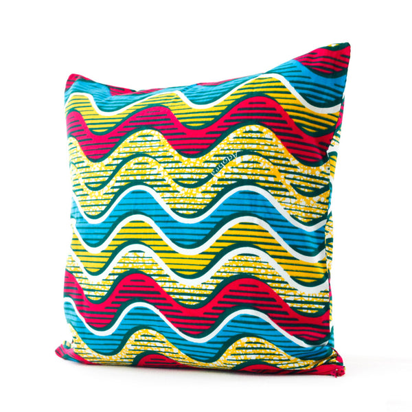 Cushion cover -tile waves / green-