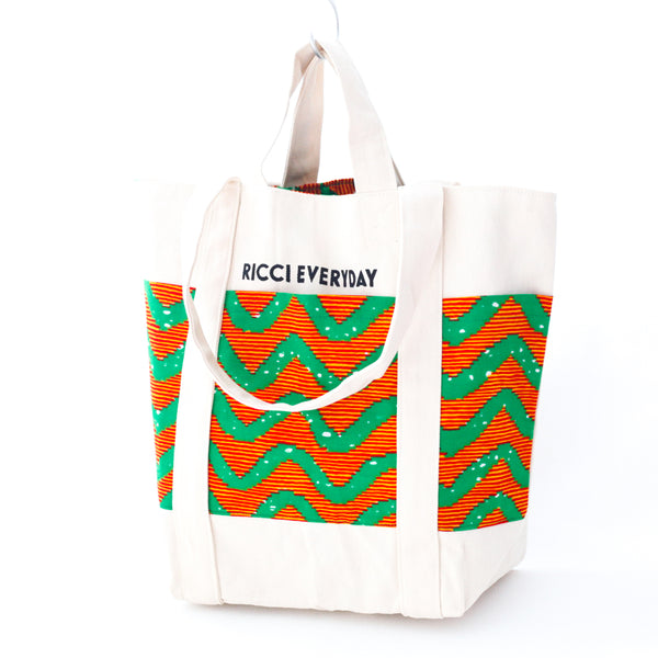 RICCI EVERYDAY Tote -Wave Lime Green & Orange-