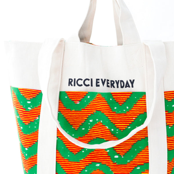 RICCI EVERYDAY Tote -Wave Lime Green & Orange-