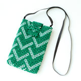 Paper Beads Smartphone Shoulder -Jagged Green & Peppermint-