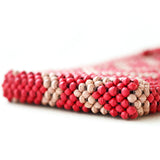 Paper Beads Smartphone Shoulder -Jagged Red & Pink-